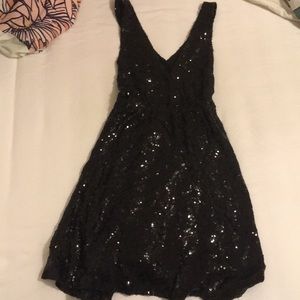 Black TOBI sequin halter dress